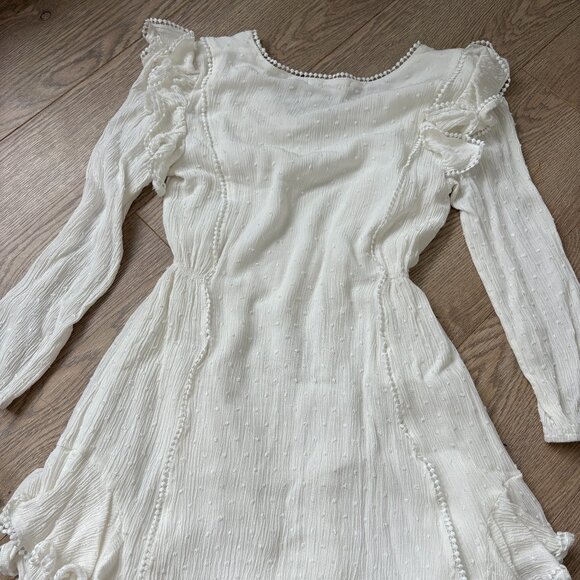Olivia + James White Longsleeve Mini Dress - Picture 3 of 5